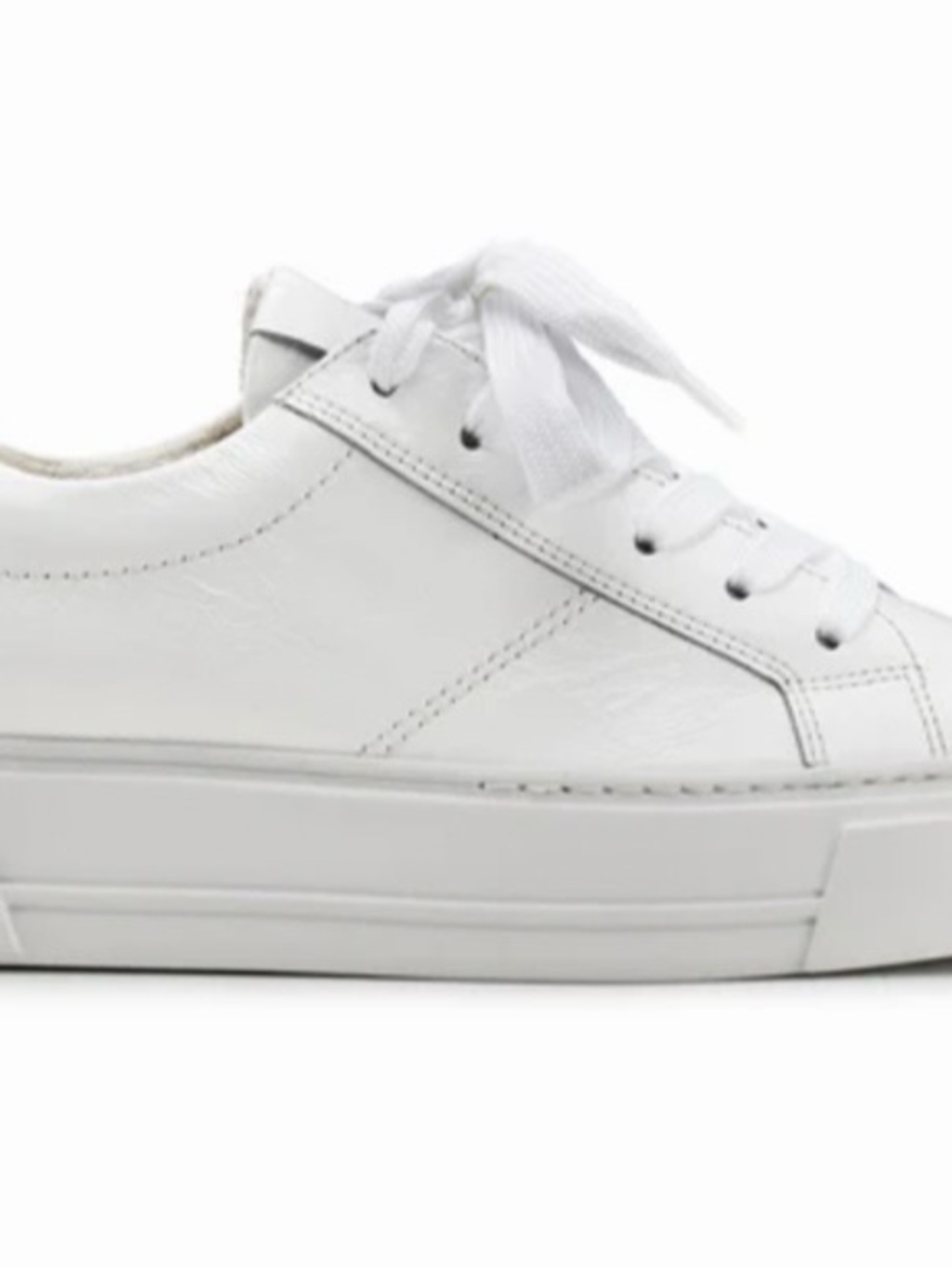Paul Green White Leather Ribbon-Lace Platform Sneakers - Picture 3 of 4